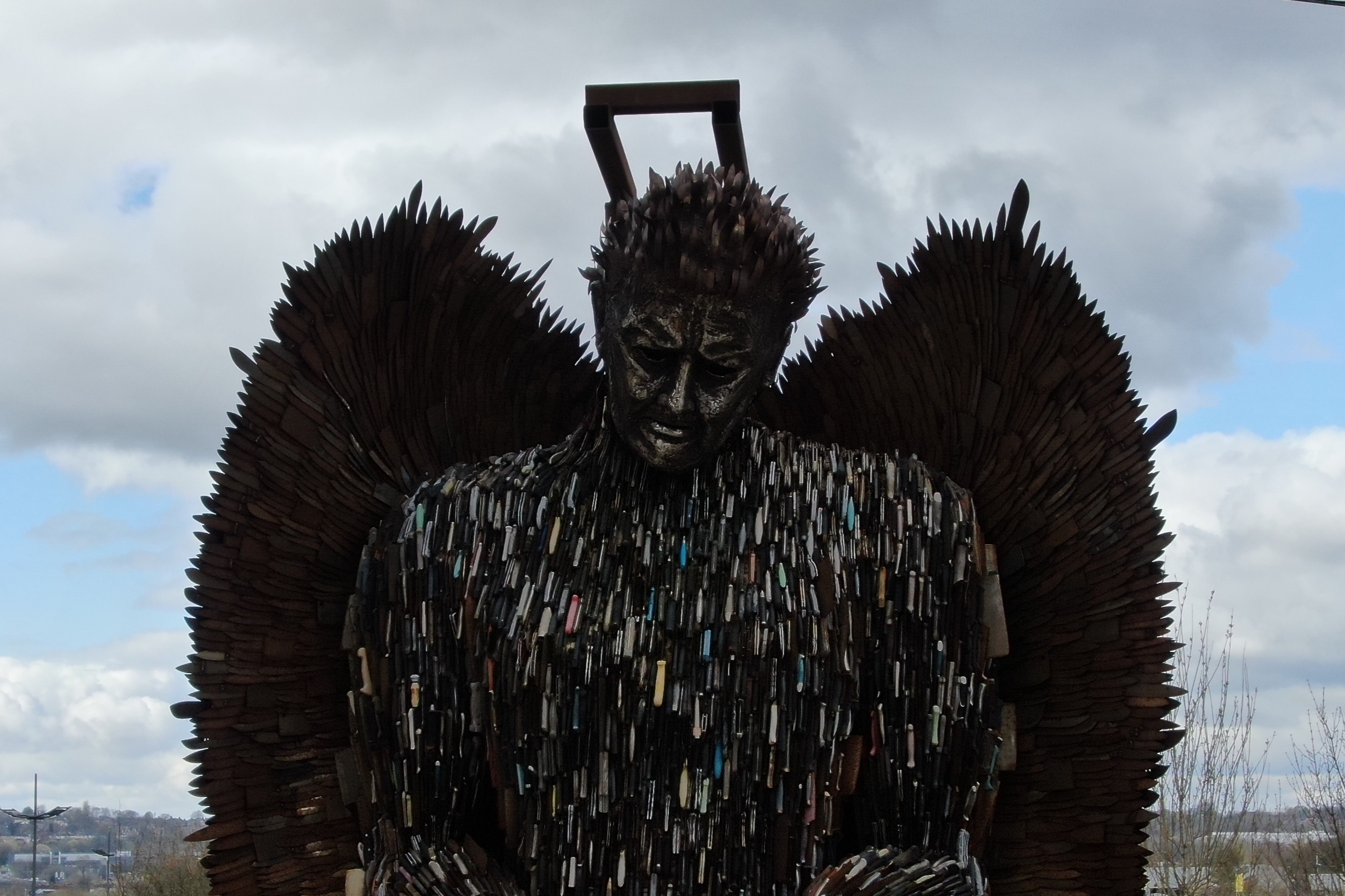 The Knife Angel in Hanley. Credit: Unitas