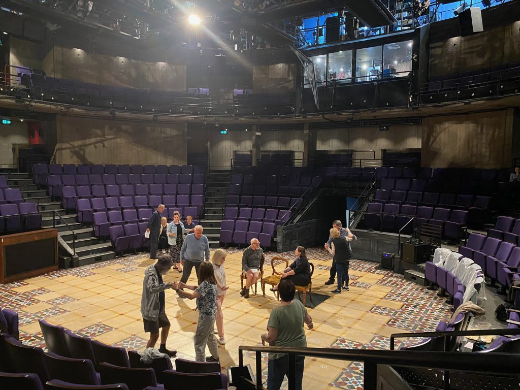 The performers get close to finalising Name Our Show in a rehearsal in the New Vic auditorium.